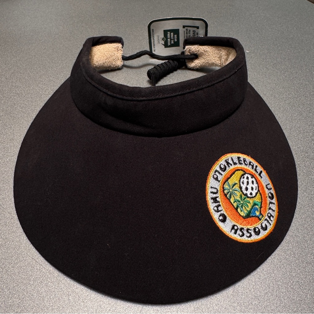 Black Visor with Embroidered Logo